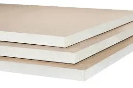 Three stacked sheets of light-colored foam board with white edges, viewed from the side on a white background, showcase the superior quality delivered by Better Densifiers—an ideal alternative to traditional styrofoam.